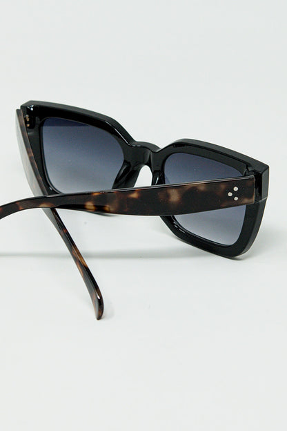 Gafas de sol cuadradas con estampado animal en el lateral