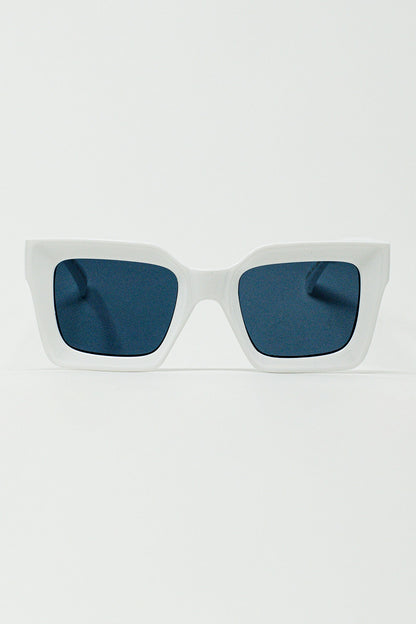 Q2 Gafas de sol cuadradas de los 90 en blanco