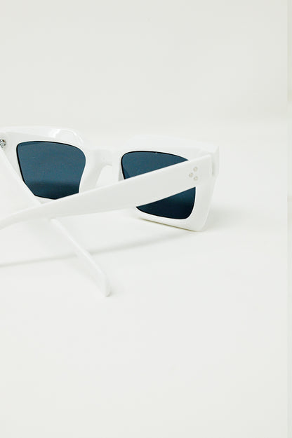 Gafas de sol cuadradas de los 90 en blanco