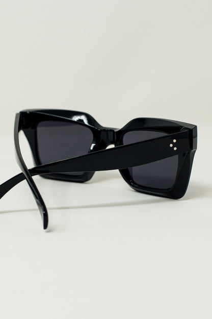 Gafas de sol cuadradas de los 90 en negro