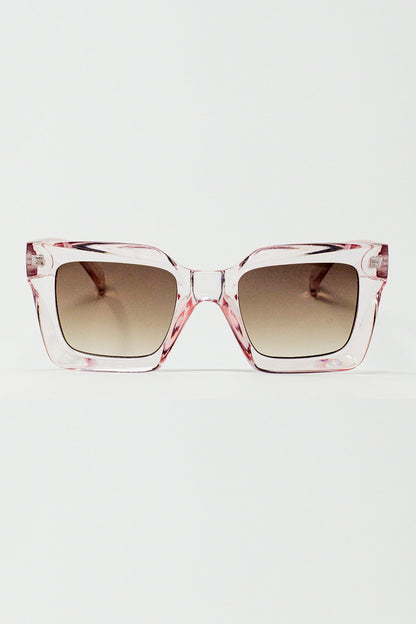 Q2 Gafas de sol cuadradas de los 90 en rosa