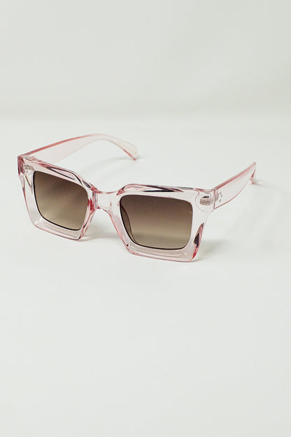 Gafas de sol cuadradas de los 90 en rosa