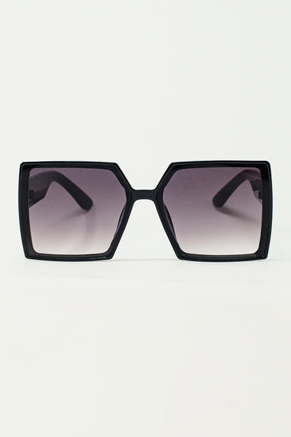Q2 Gafas de sol cuadradas extragrandes en negro