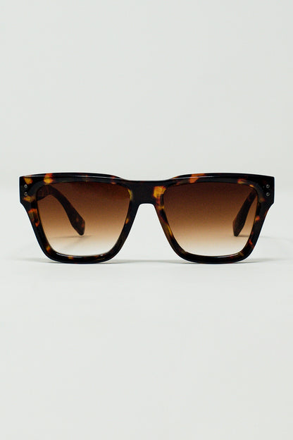 Q2 Gafas de sol cuadradas gruesas Brown