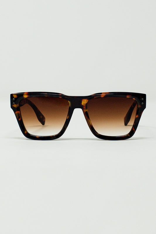 Q2 Gafas de sol cuadradas gruesas Brown