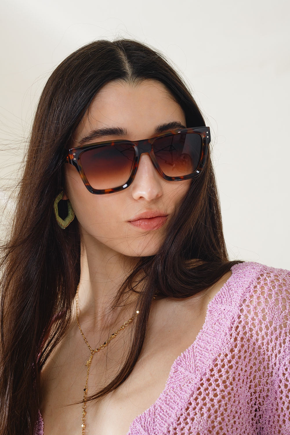Gafas de sol cuadradas gruesas Brown