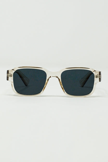 Q2 Gafas de sol cuadradas gruesas en amarillo cristal