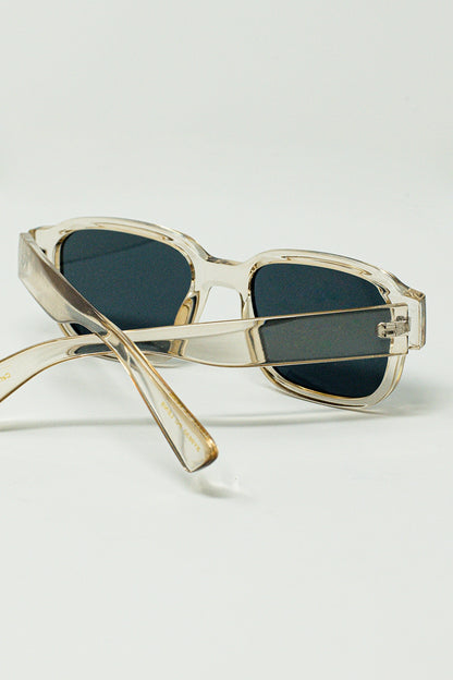 Gafas de sol cuadradas gruesas en amarillo cristal