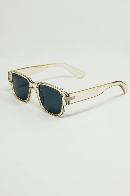 Gafas de sol cuadradas gruesas en amarillo cristal
