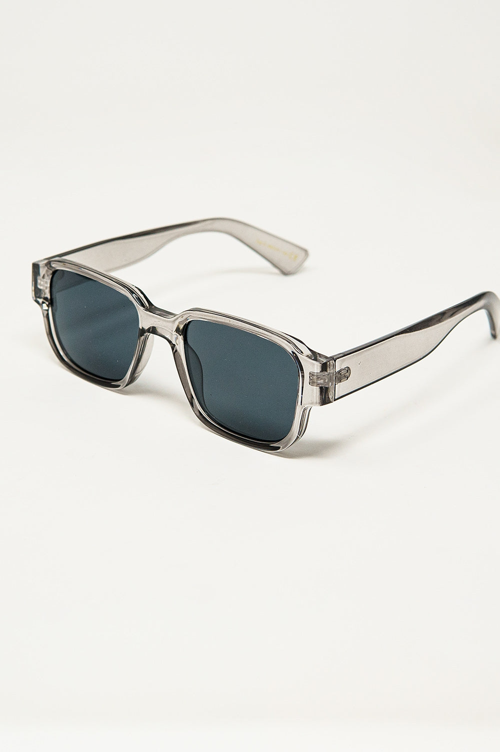 Gafas de sol cuadradas gruesas en gris cristal