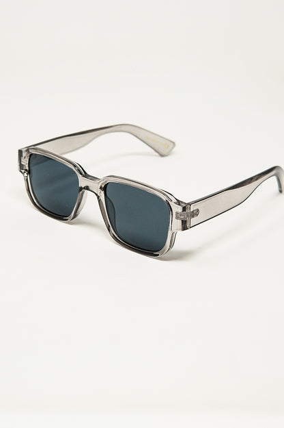 Gafas de sol cuadradas gruesas en gris cristal