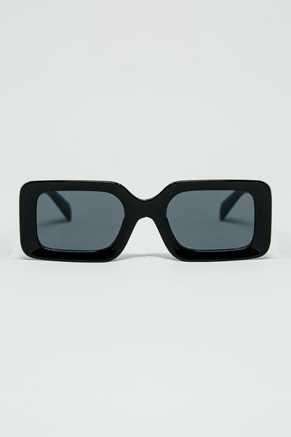Q2 Gafas de sol cuadradas negras con detalle en el lateral