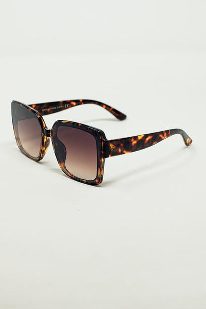 Gafas de sol cuadradas oversize Cat Eye en marrón