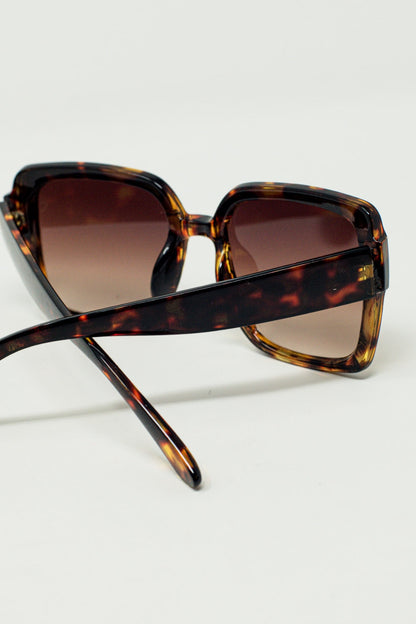 Gafas de sol cuadradas oversize Cat Eye en marrón