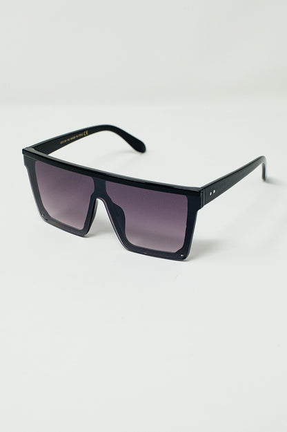 Gafas de sol cuadradas y extragrandes estilo años 70 en negro