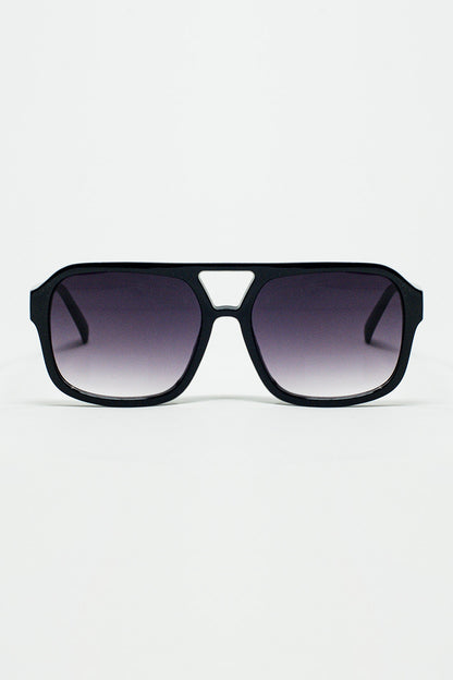 Q2 Gafas de sol de aviador de los años 70 en negro