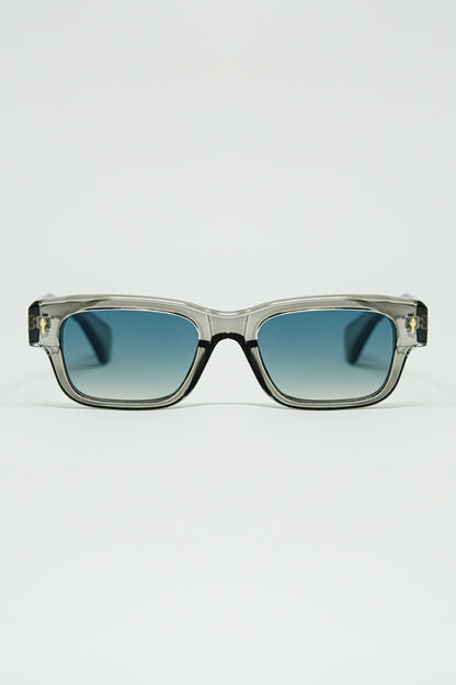 Q2 Gafas de sol grises translúcidas con montura ovalada