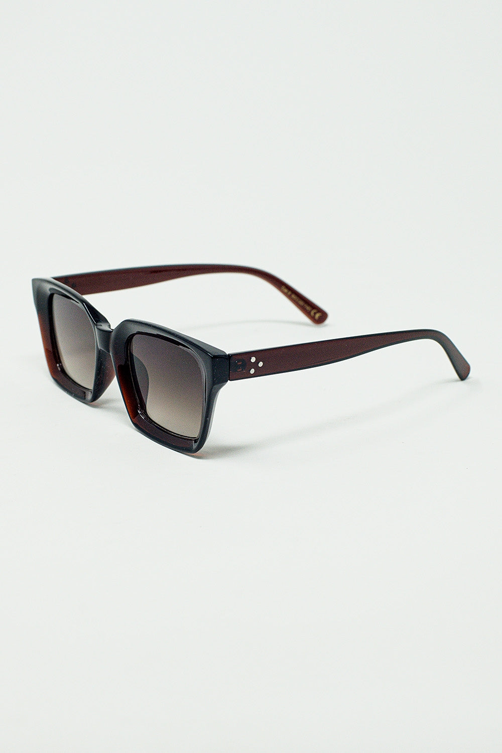 Gafas de sol gruesas de montura cuadrada Chunky Retro en burdeos