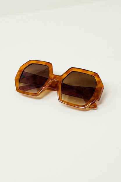 Gafas de sol hexagonales y extra grandes en carey vintage