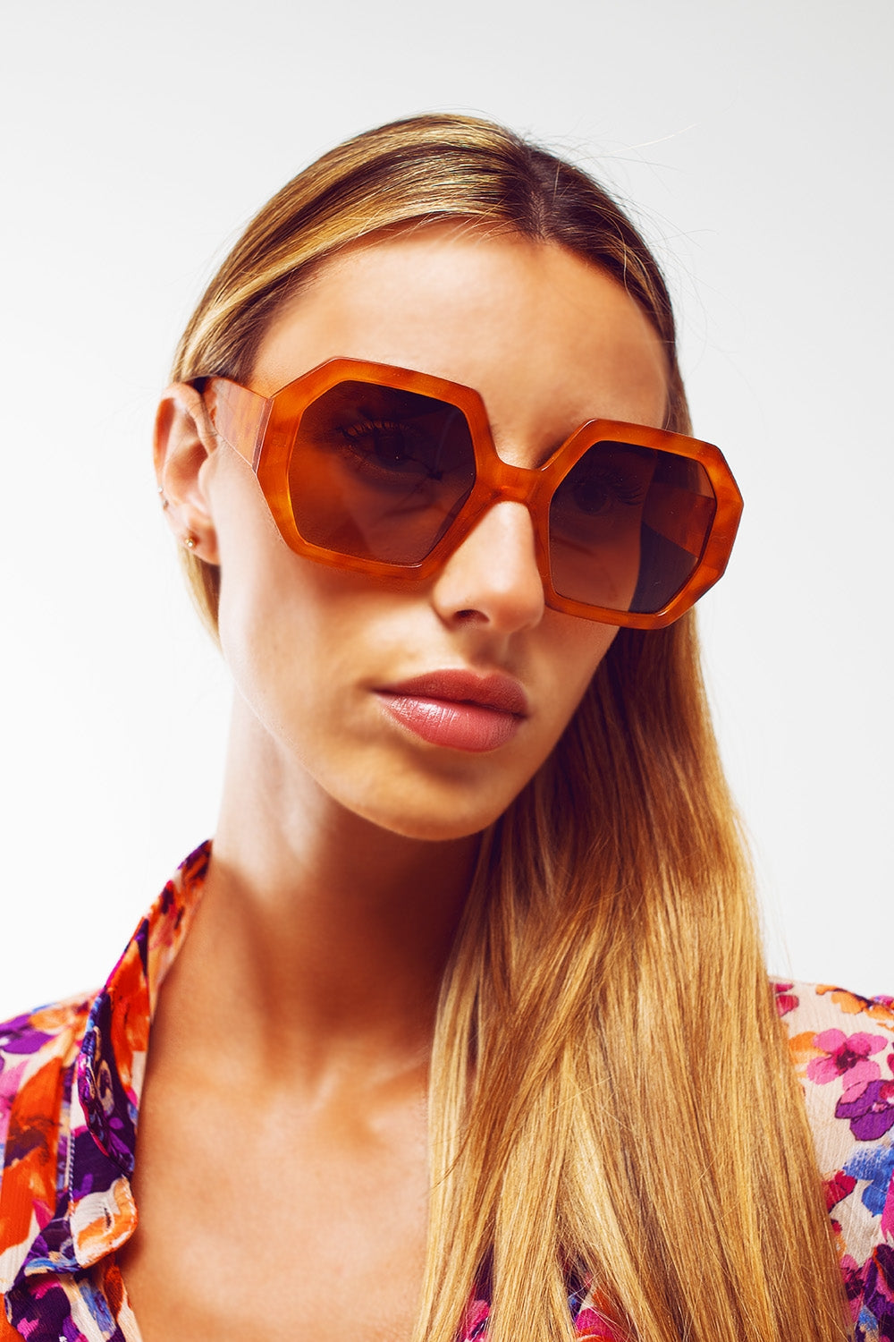 Gafas de sol hexagonales y extra grandes en carey vintage