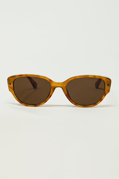 Q2 Gafas de sol ovaladas en carey amarillento claro