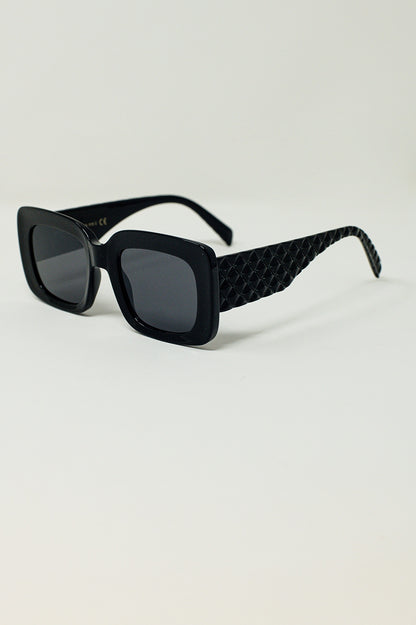 Gafas de sol ovaladas extragrandes con detalle lateral en negro