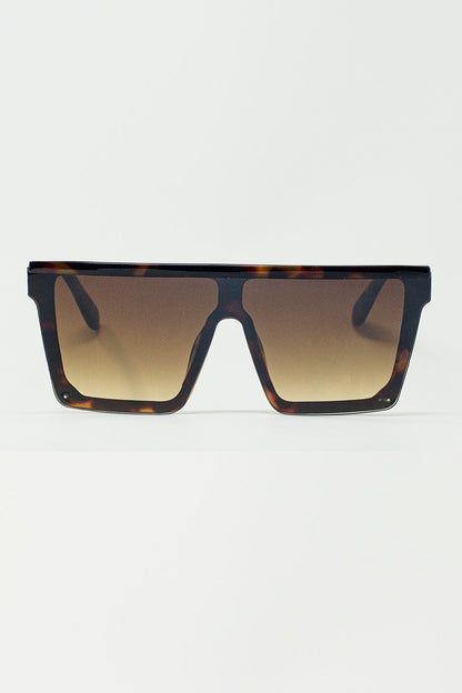 Q2 Gafas de sol Oversized Squared 70's en marrón