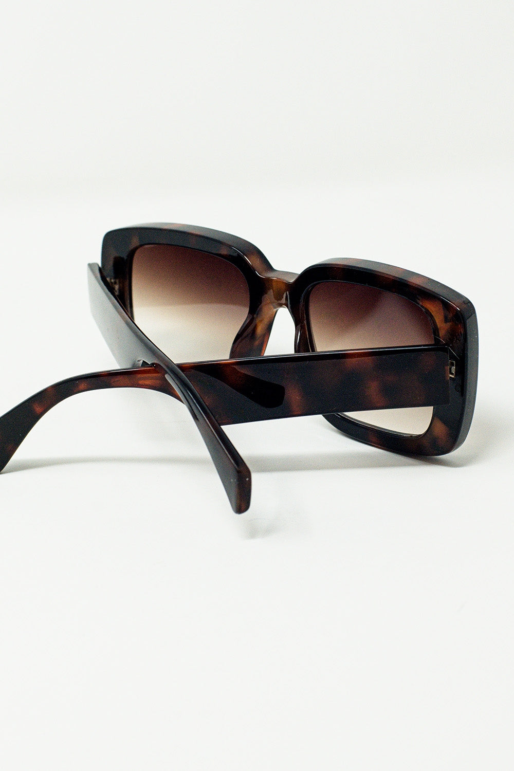 Gafas de sol rectangulares oversize con montura ancha en marrón
