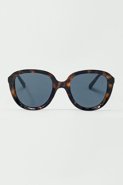 Q2 Gafas de sol redondas en carey oscuro