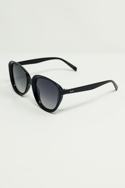 Gafas de sol redondas grandes en negro