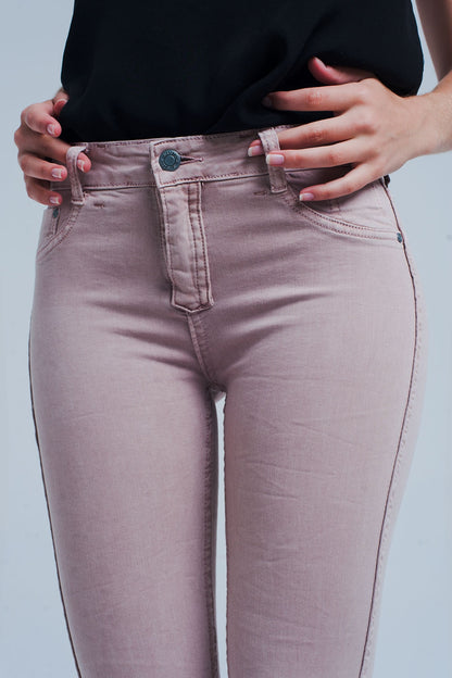 Jeans estampado animal rosa reversibles