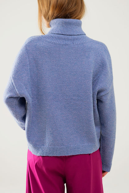 Jersey azul holgado con mangas caídas