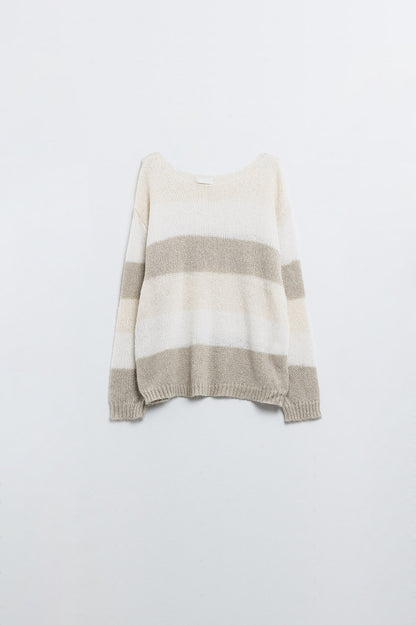 Jersey barco a rayas beige