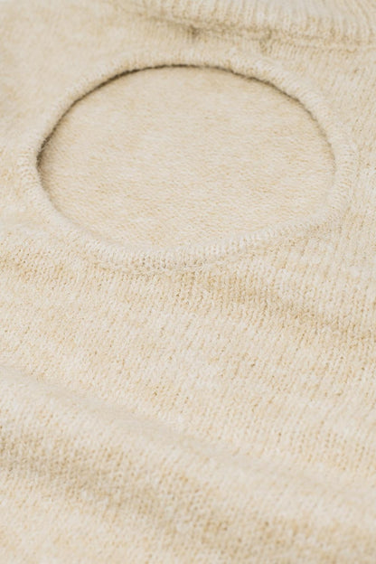 Jersey beige de manga larga con detalle de espalda abierta