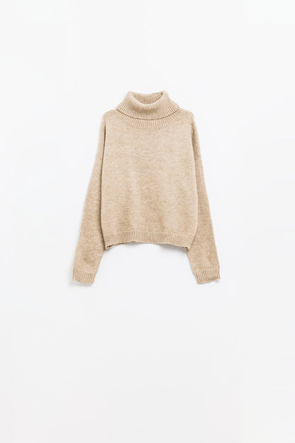 Jersey beige holgado con mangas caídas