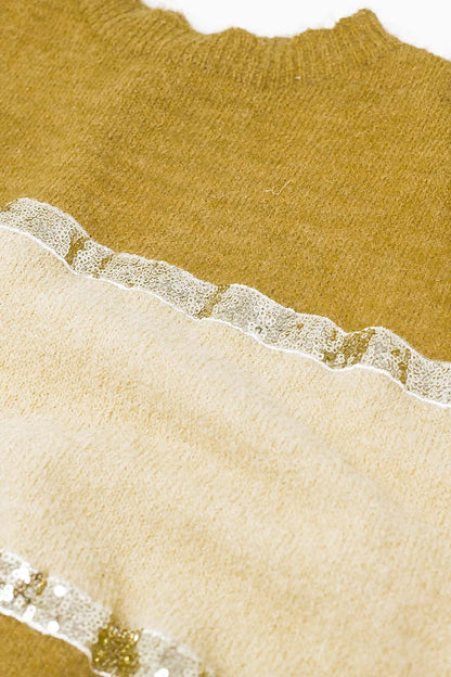 Jersey beige sin mangas con detalle de lentejuelas