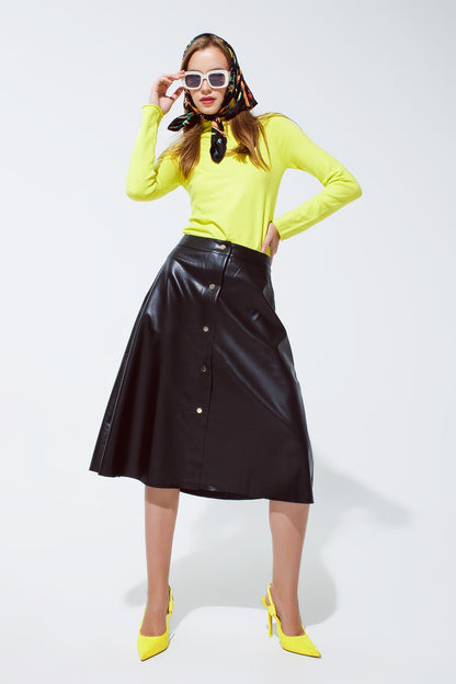 Jersey bodycon básico de punto fino verde lima