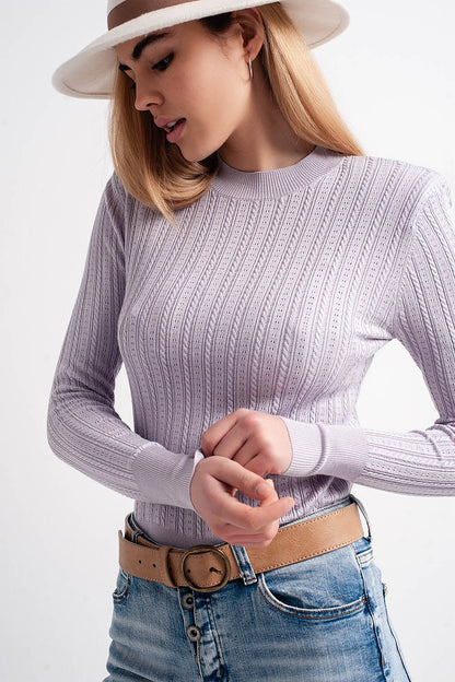 Jersey color lila con hombreras