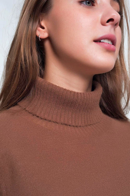 Jersey color marron con detalle de chevron