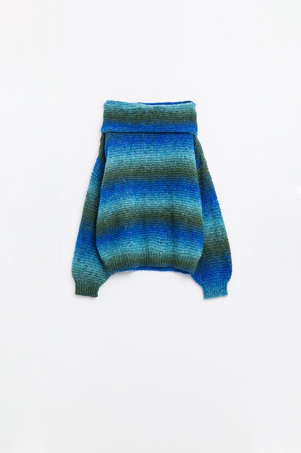 Q2 Jersey Comfy oversize de cuello alto en tonos azules