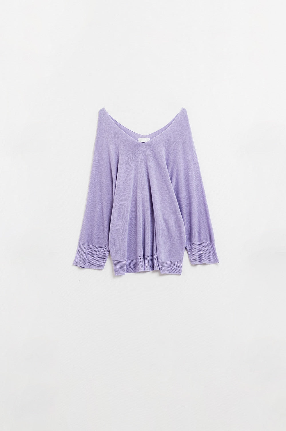 Q2 Jersey con cuello de pico en morado