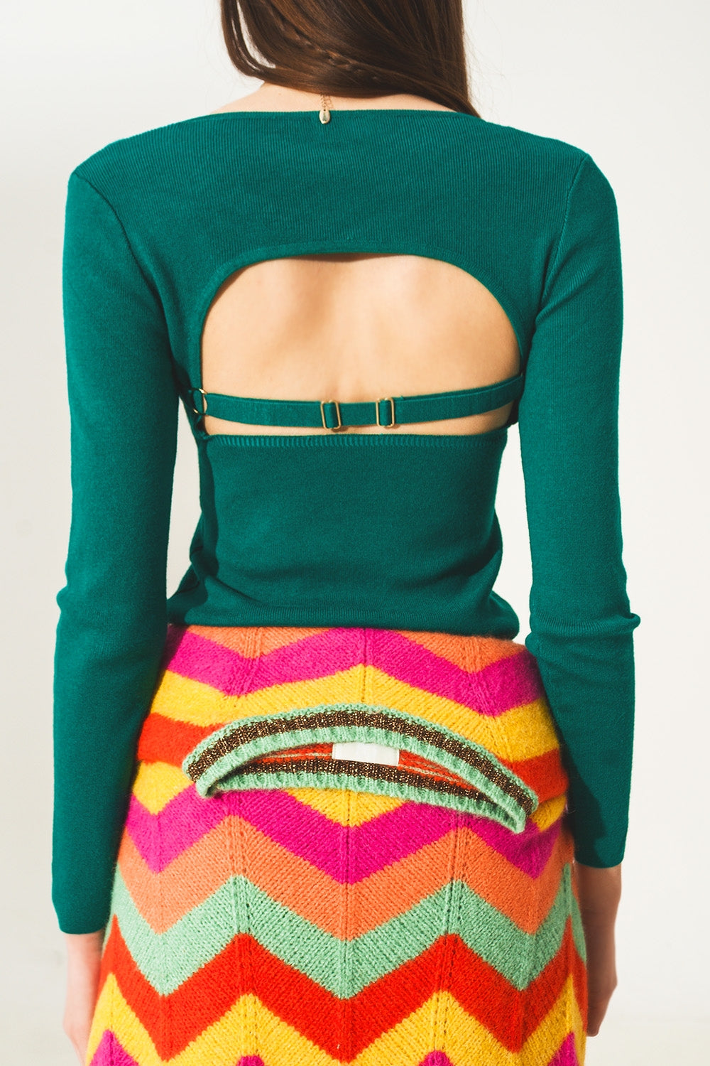 Jersey con la espalda descubierta en verde