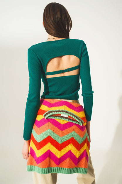Jersey con la espalda descubierta en verde