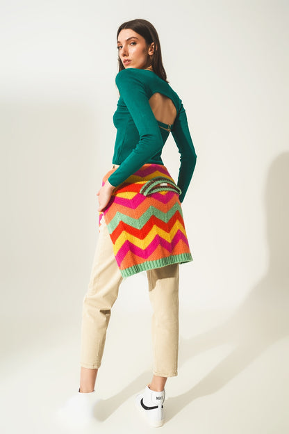 Jersey con la espalda descubierta en verde