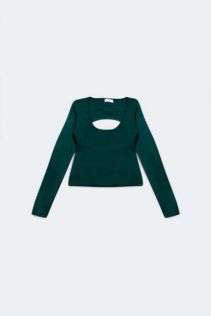 Jersey con la espalda descubierta en verde