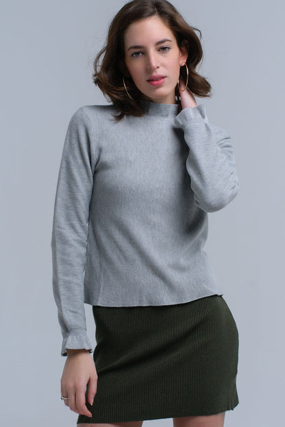 Q2 Jersey con volantes en gris