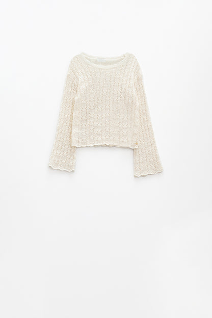 Jersey crema con mangas acampanadas