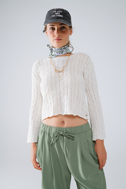 Jersey crema con mangas acampanadas