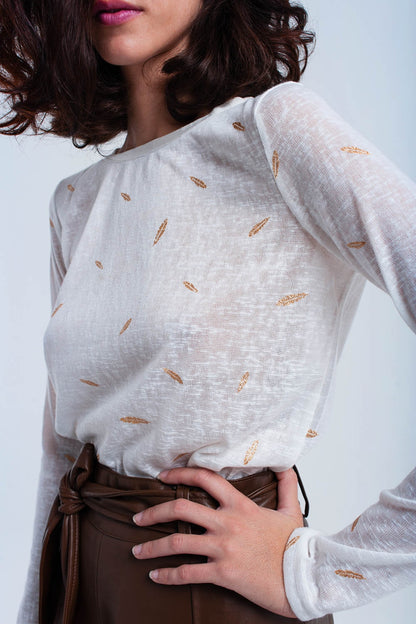 Jersey crema estampado