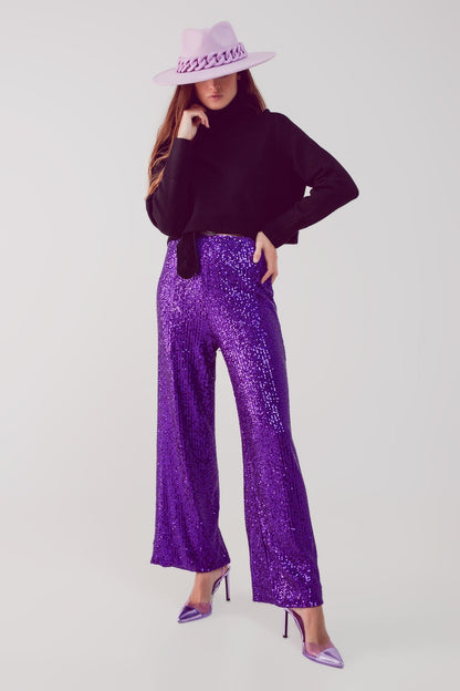 Jersey cropped de cuello alto en negro